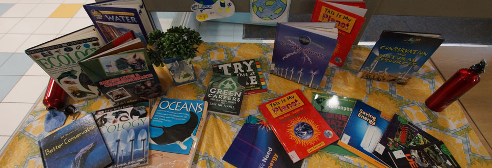 Book about the environment, water, ecology, nature on a table